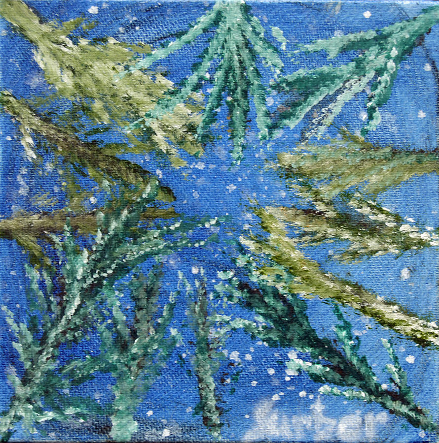 Tree Painting - Looking up Through the Trees by Suzanne Surber