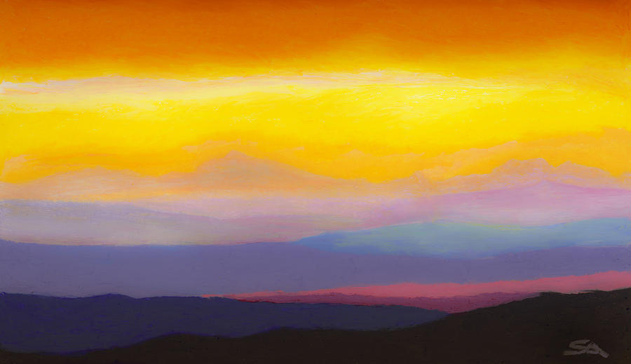 Mountain Painting - Looking West Panorama by Stephen Anderson