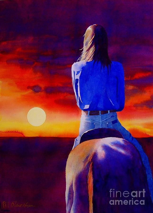 Sunset Painting - Looking West by Robert Hooper