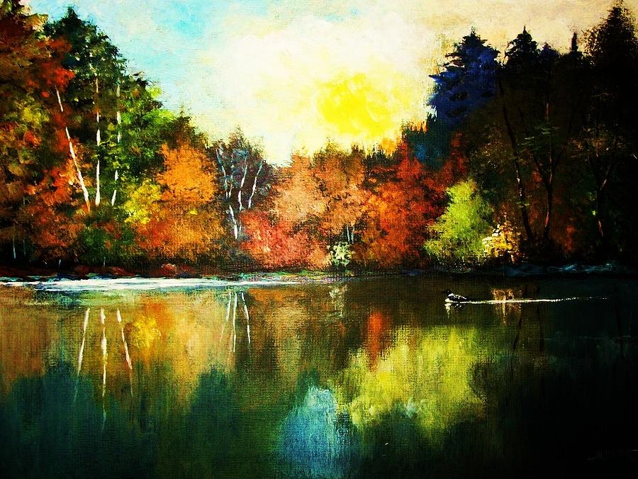 Autumn in Loon Country ll Painting by Al Brown