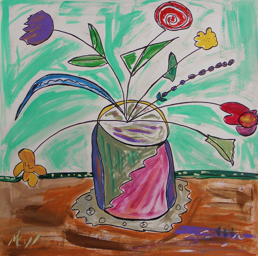 Loose Flowers in a Vase Painting by Mary Carol Williams