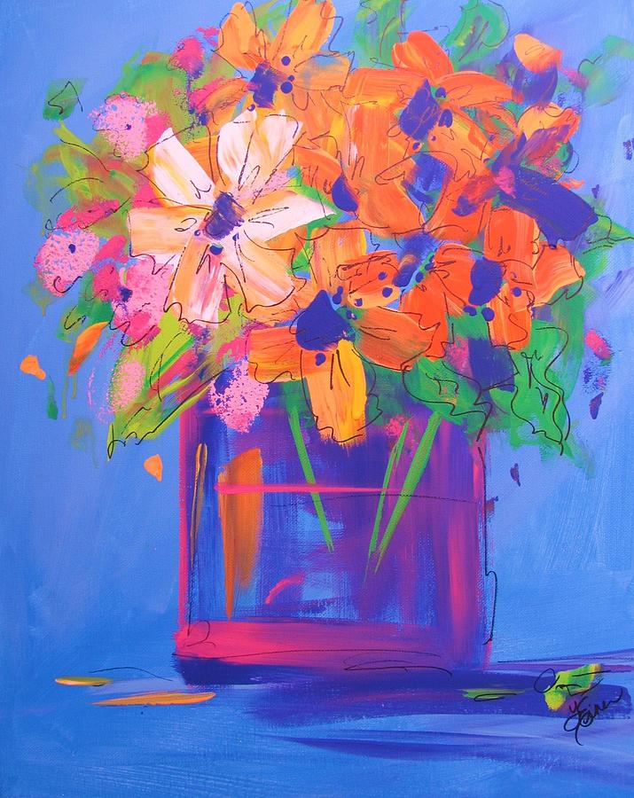 Loosey Goosey Flowers Painting by Terri Einer