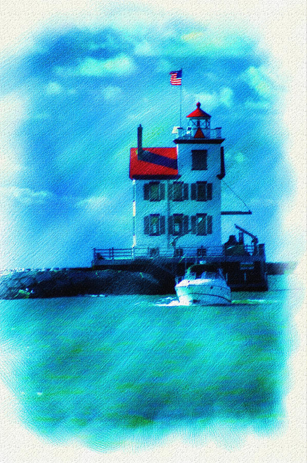 Lorain Lighthouse Painting by Mary Timman