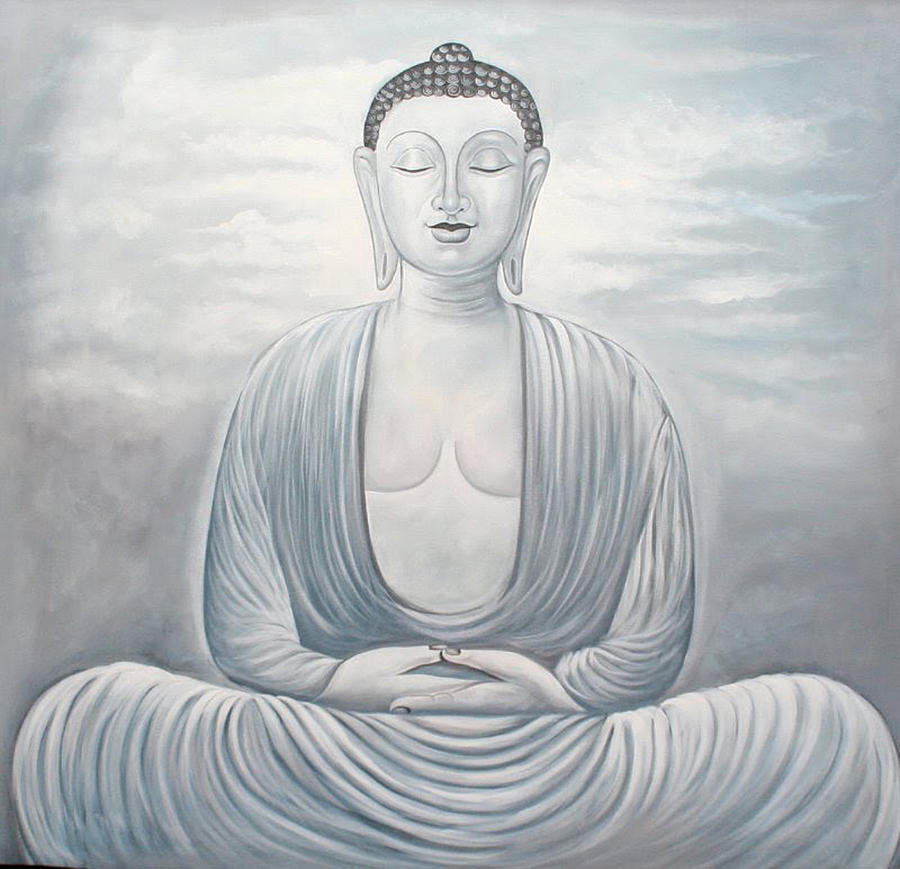 The Blue Buddha's Meditation Drawing by Asp Arts - Fine Art America