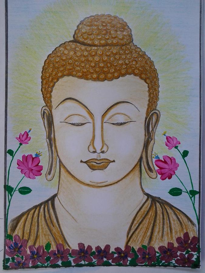 Lord Buddha Drawing by MEERA Niranjanadevi - Pixels