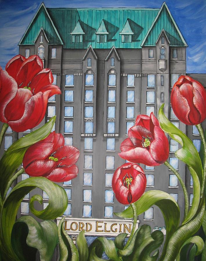 Tulip Painting - Lord Elgin Hotel by Jill Alexander