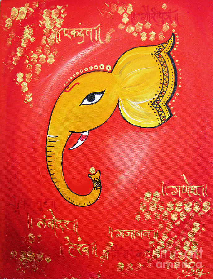 Elephant Painting - Lord Ganesha by Prajakta P