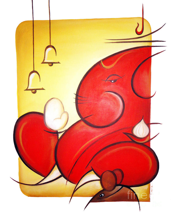 Abstract Painting - Lord Ganesha by Art n Soul