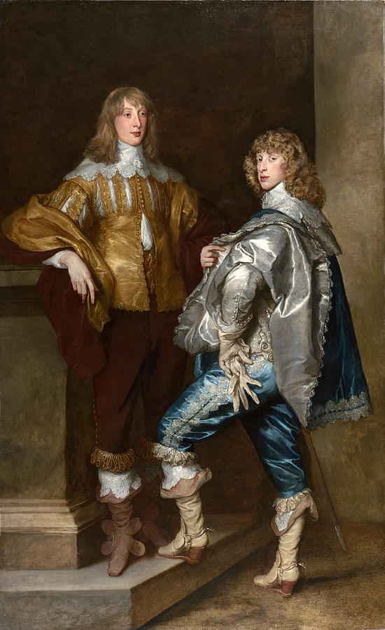 Lord John Stuart and his Brother Lord Bernard Stuart Painting by Anthony van Dyck