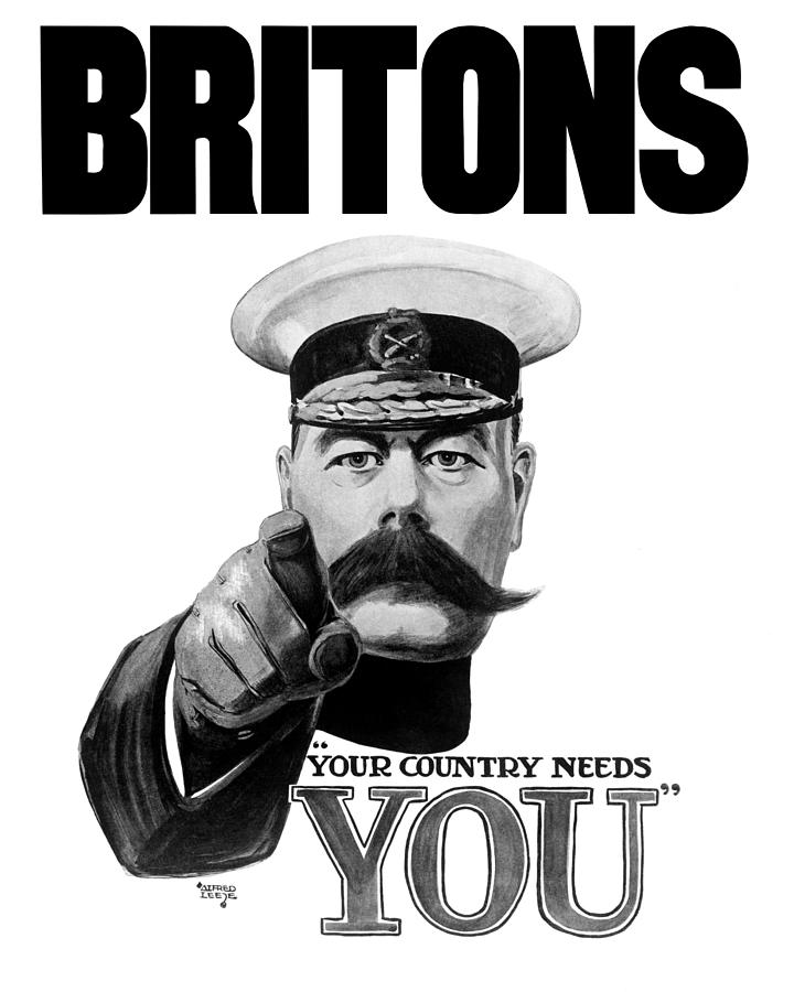 Lord Kitchener - Britons Your Country Needs You Painting by War Is Hell Store