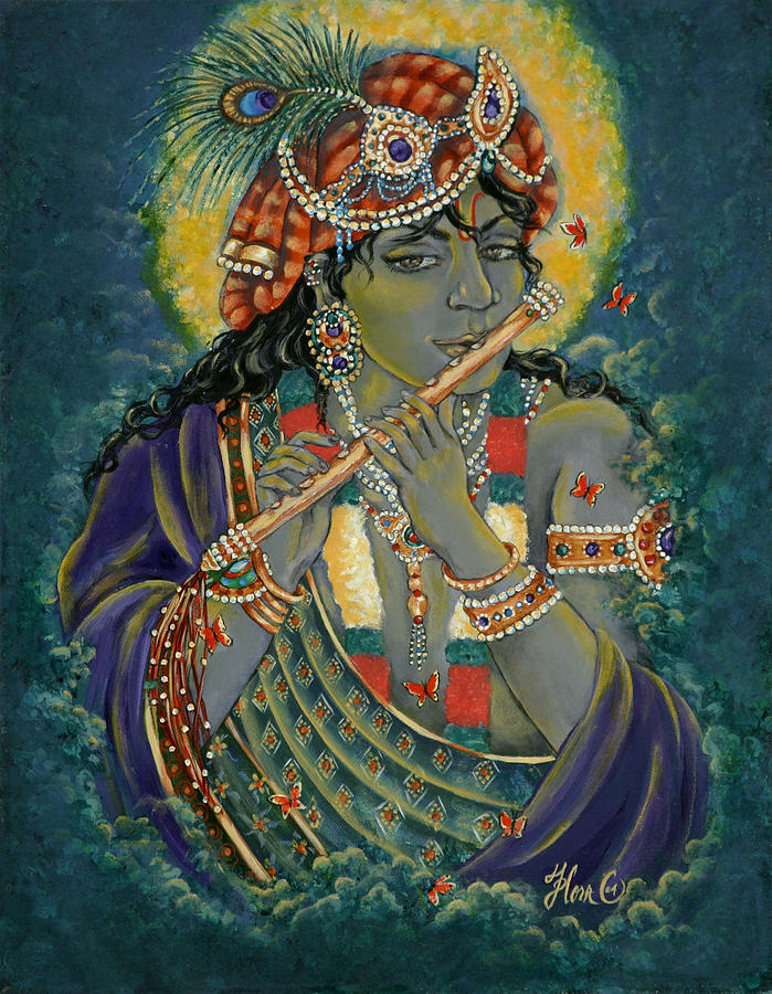 lord krishna abstract painting