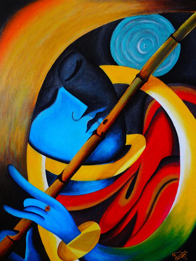 Goede Lord Krishna - Modern Art Painting by Deepalakshmi Sampath OP-05