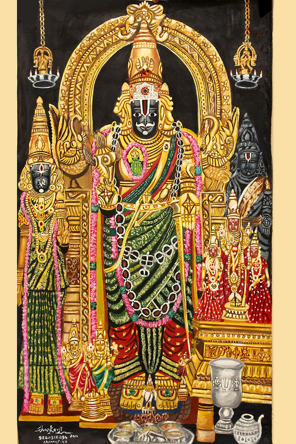 LORD PARTHASARATHY mahavishnu Painting by Sankara Narayanan - Fine Art  America