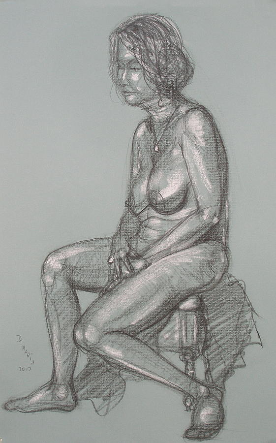 Lori Seated #2 Drawing by Donelli  DiMaria