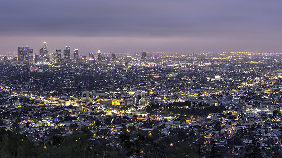 Los Angeles at Night from the Griffith Park Observatory Photograph by Belinda Greb