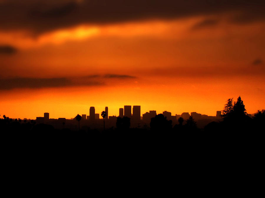 Los Angeles Photograph - Los Angeles Burning Sky. by Frazer Harrison