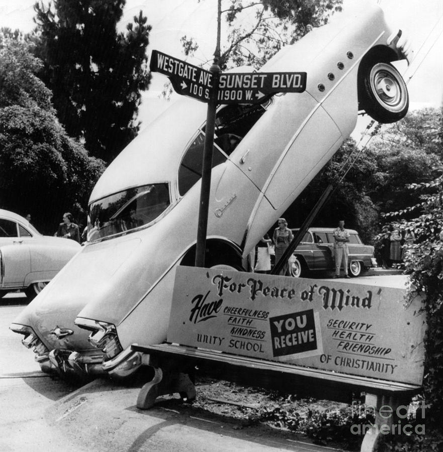 Los Angeles Car Accident 1955 Photograph by Sad Hill - Bizarre Los Angeles Archive