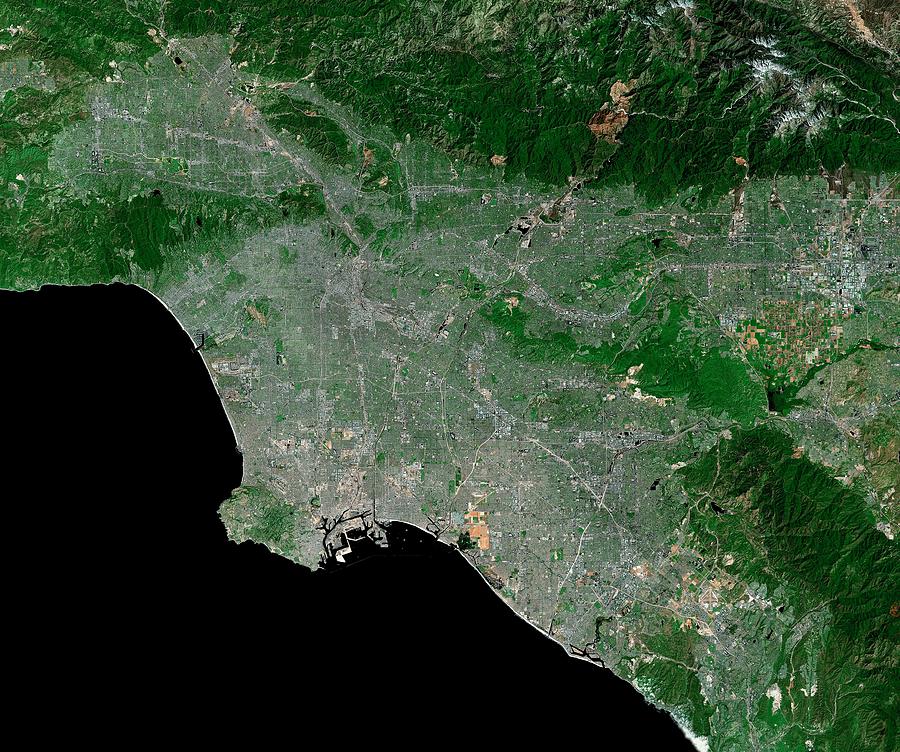 Los Angeles Photograph by Mda Information Systems/science Photo Library