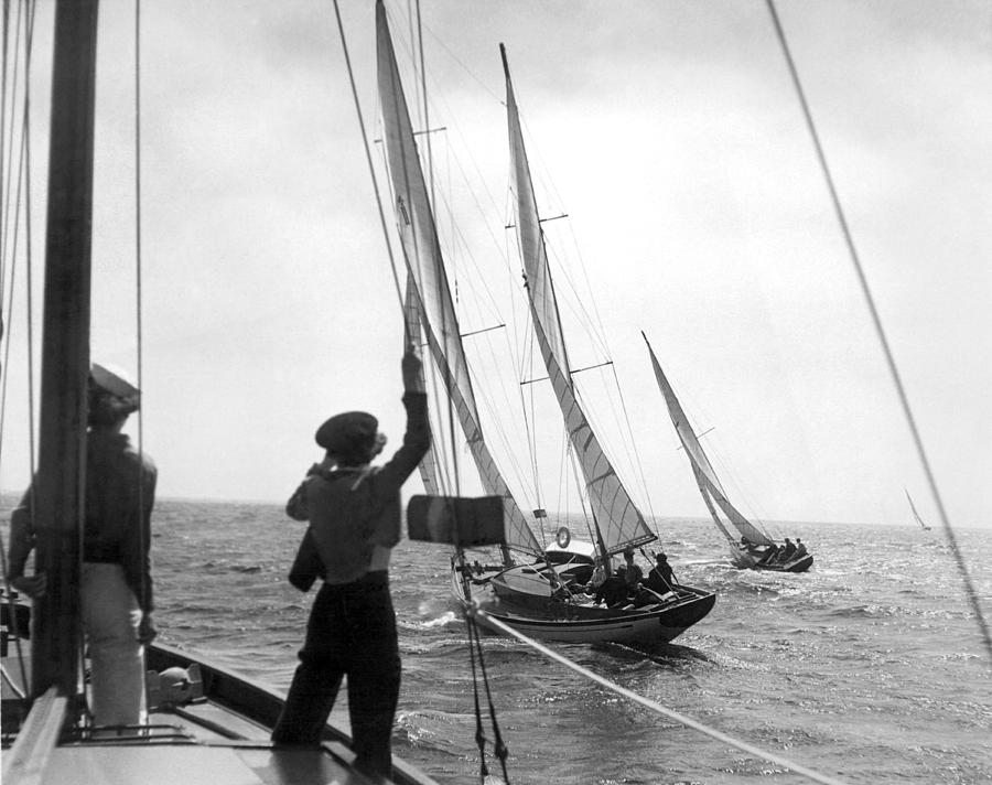 Los Angeles Regatta Tuneup Photograph by Underwood Archives