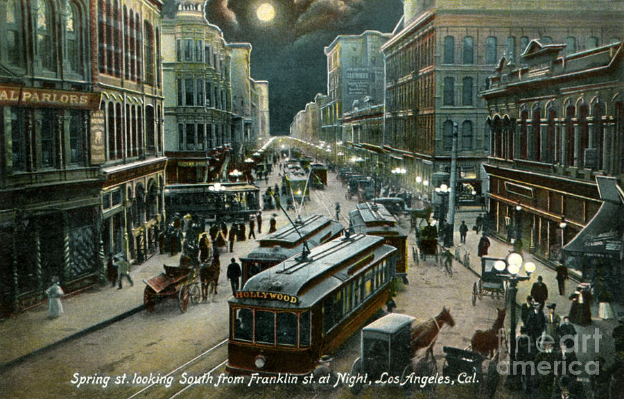 Los Angeles Spring Street Early 1900s Photograph by Sad Hill - Bizarre Los Angeles Archive