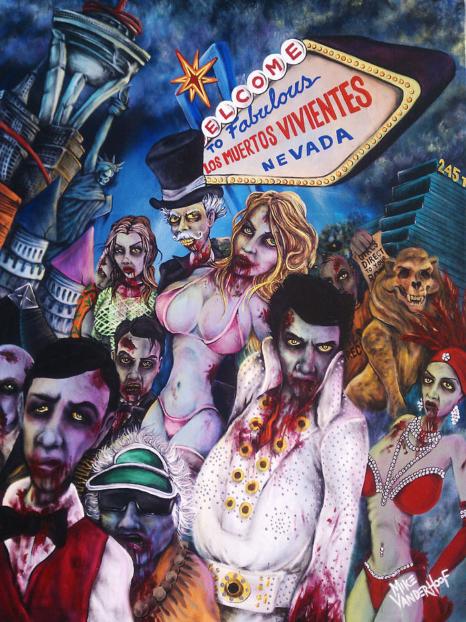 Elvis Presley Painting - Los Muertos Vivientes NV by Mike Vanderhoof