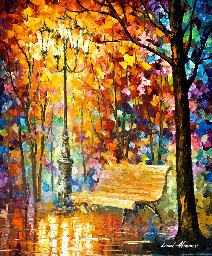 Lost Bench - PALETTE KNIFE Oil Painting On Canvas By Leonid Afremov ...