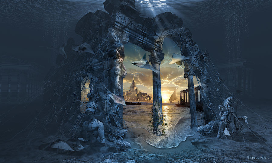 Lost City of Atlantis Digital Art by George Grie