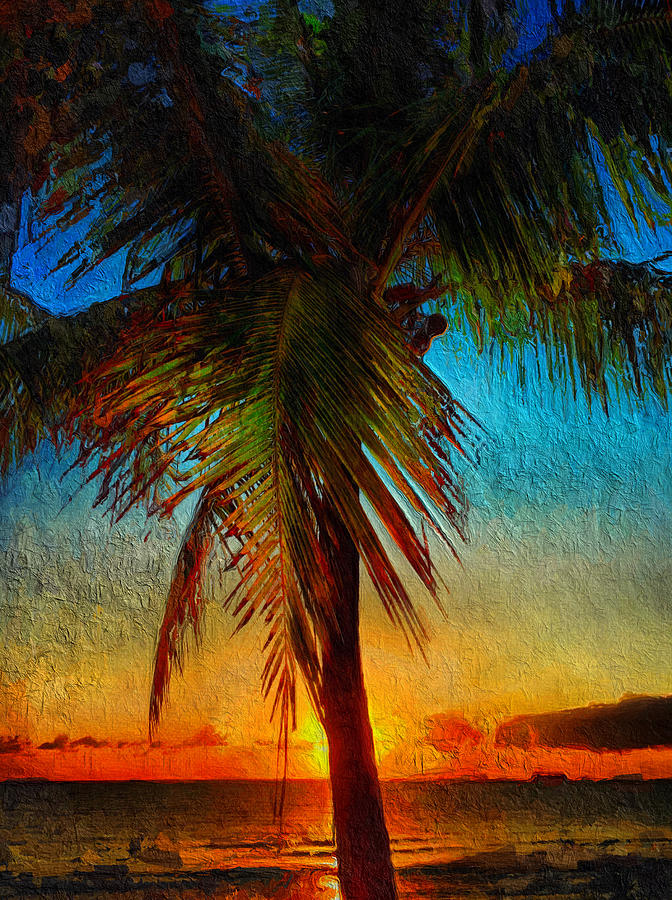 Palm Tree Digital Art - Lost in the colors. by Andrew Royston