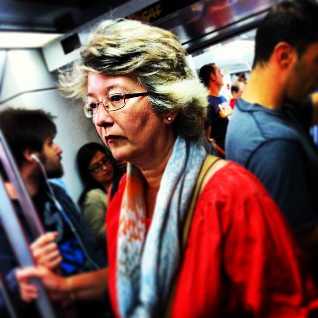 Barcelona Photograph - #lost In #thought On The #metro In by Rich Butler