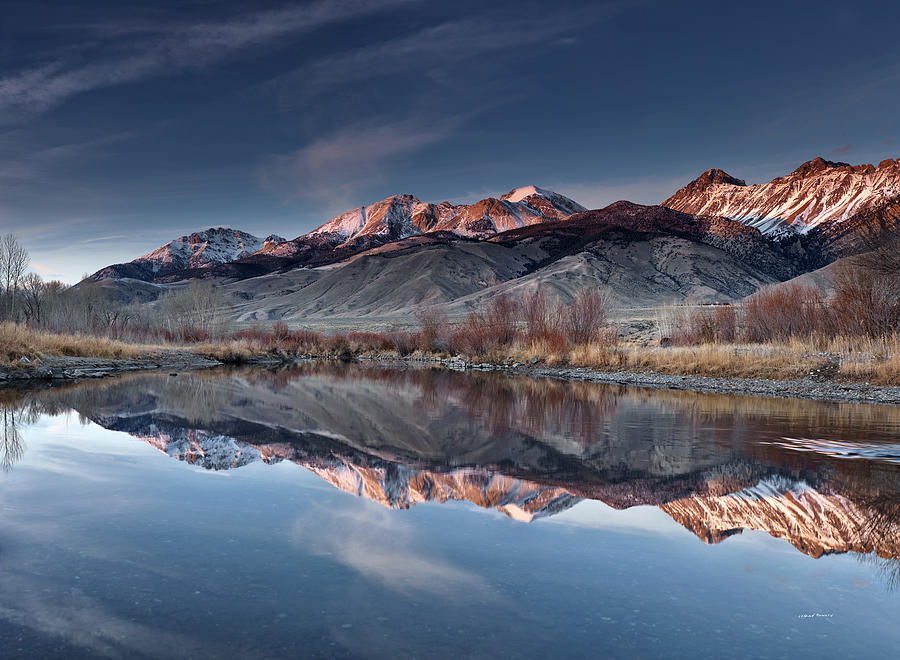 Lost River Mountains Winter Reflection Photograph by Leland D Howard