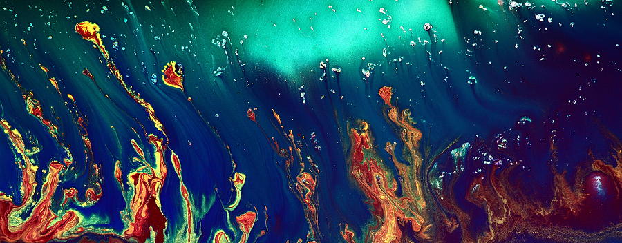 Lost World - Liquid Abstract by Kredart Painting by Serg Wiaderny