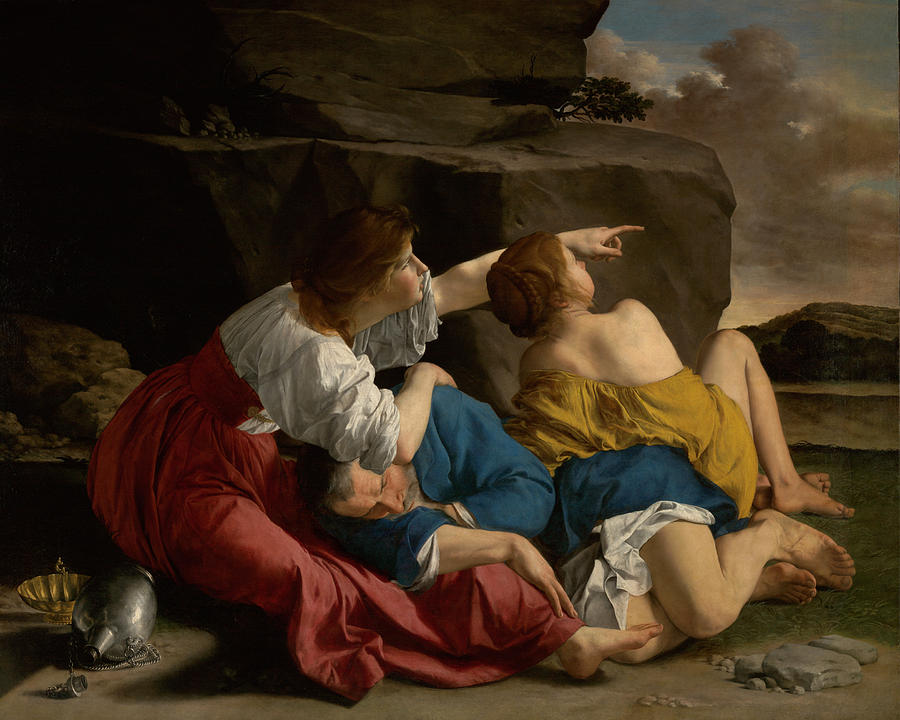 Lot and His Daughters Painting by Orazio Gentileschi
