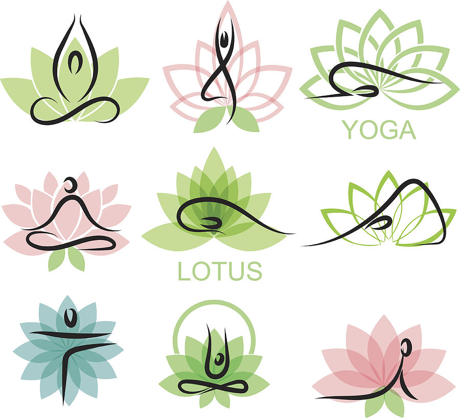 Lotus and yoga Drawing by Mashuk