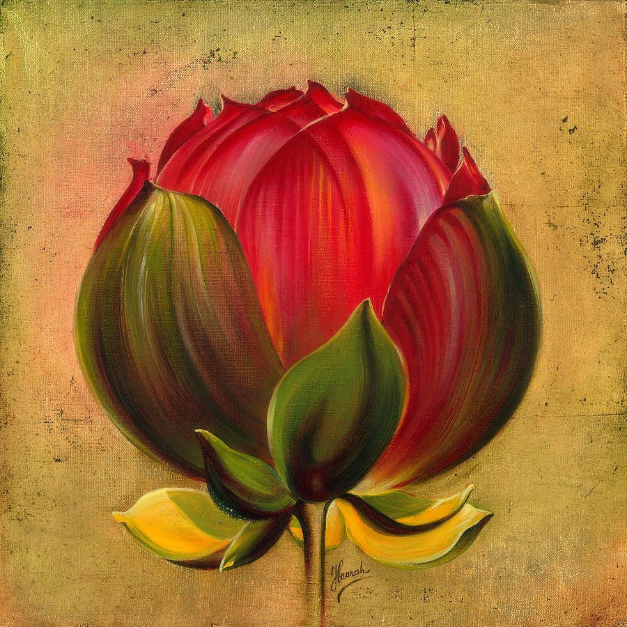 Lotus Painting - Lotus Bulb by Anna Ewa Miarczynska Lotus Painting - Lotus Bulb by Anna Ewa Miarczynska