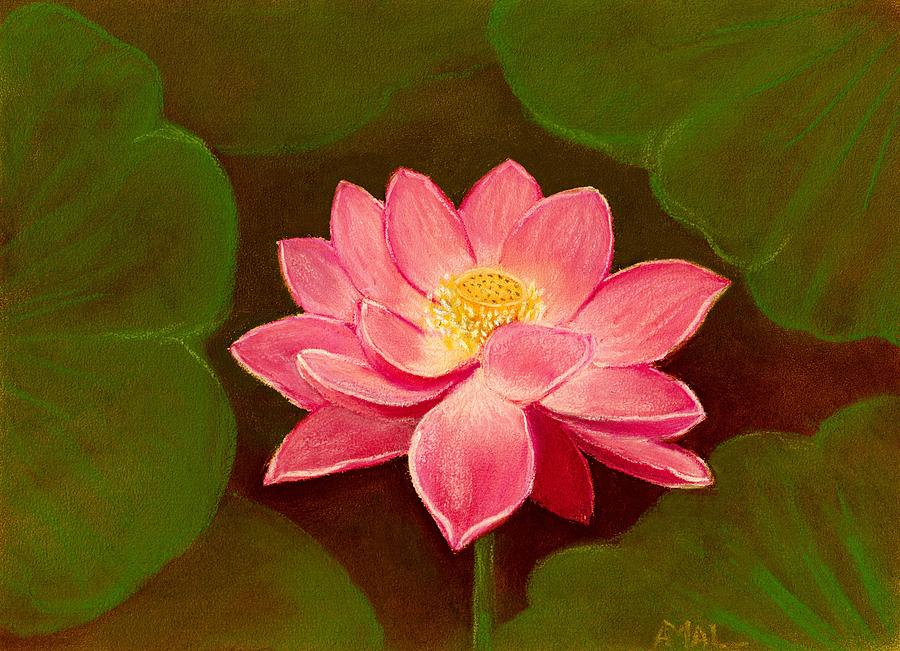 Lotus Flower Painting by Anastasiya Malakhova