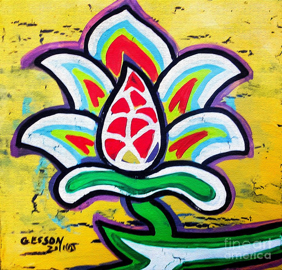 Lotus Flower Painting by Genevieve Esson