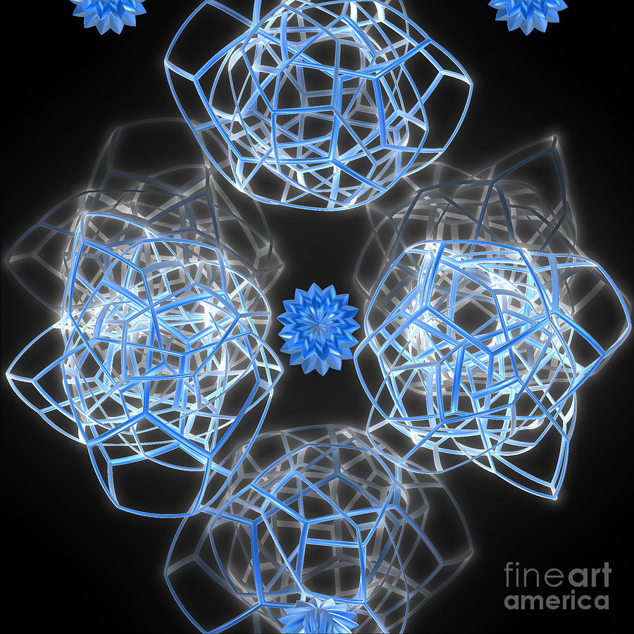 Abstract Digital Art - Lotus Lattice by First Star Art