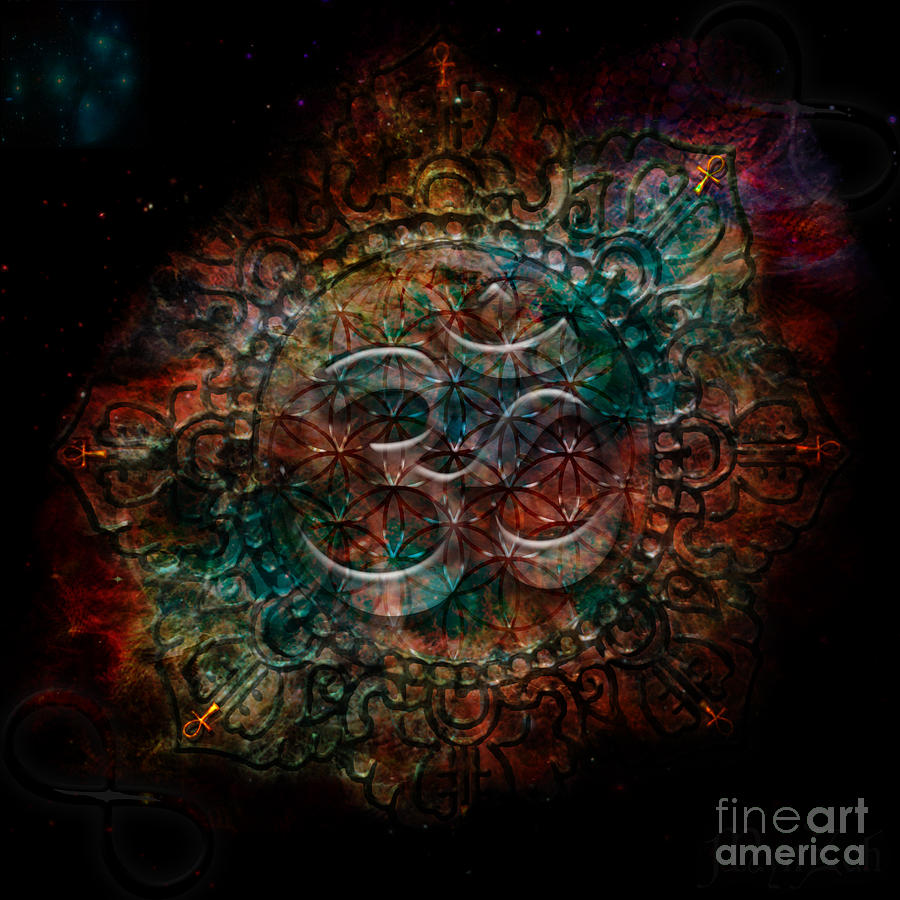 Lotus Om Digital Art by Mynzah Osiris - Pixels