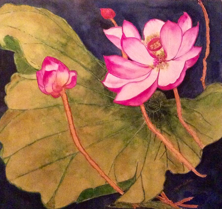 Lotus lyric Painting by Krysia Gallien - Fine Art America