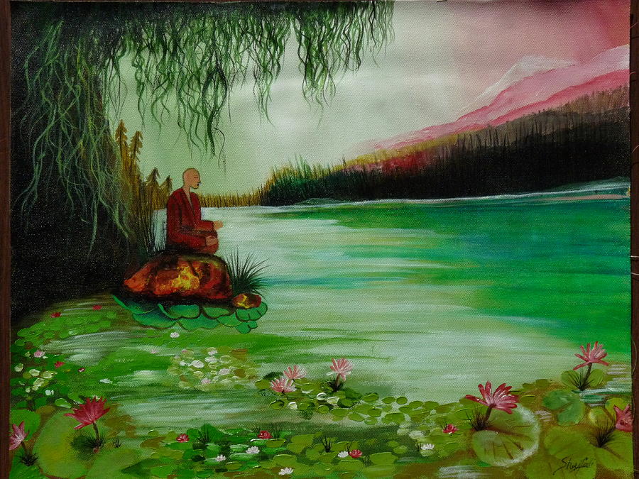 Flower Painting - Lotus Pond by Shaifali Agarwal
