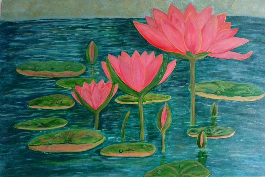 Flowers Still Life Painting - Lotus by Shakti Sharma