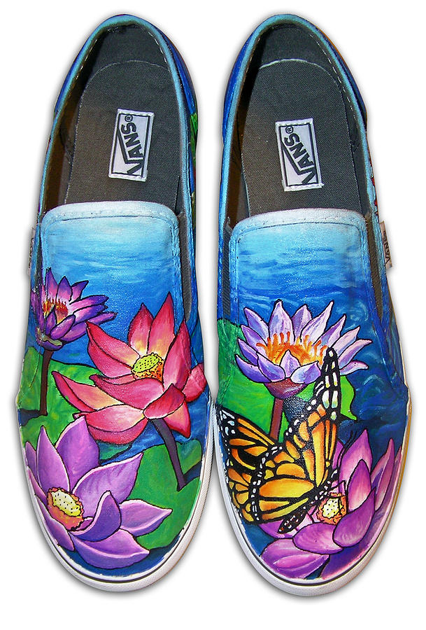 Lotus Shoes Painting by Adam Johnson