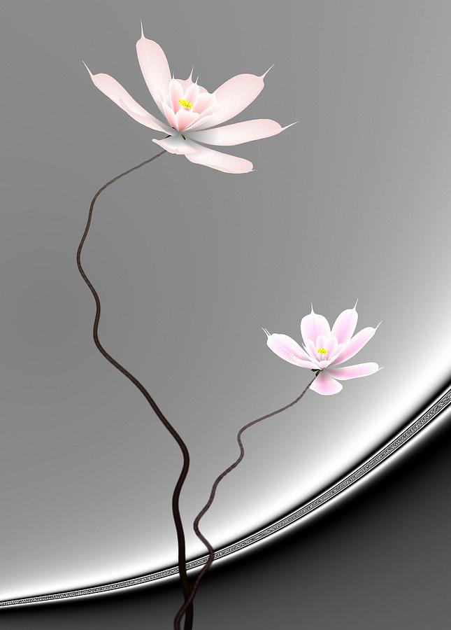 Lotus Digital Art - Lotus twins by GuoJun Pan Lotus Digital Art - Lotus twins by GuoJun Pan