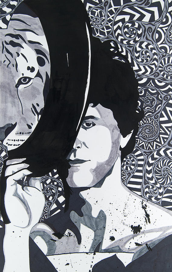 Lou Reed Drawing - Lou Reed in Pools by Jenny Wiest