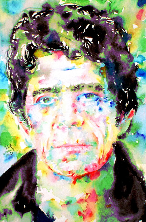 Lou Reed Painting - LOU REED watercolor portrait.1 by Fabrizio Cassetta