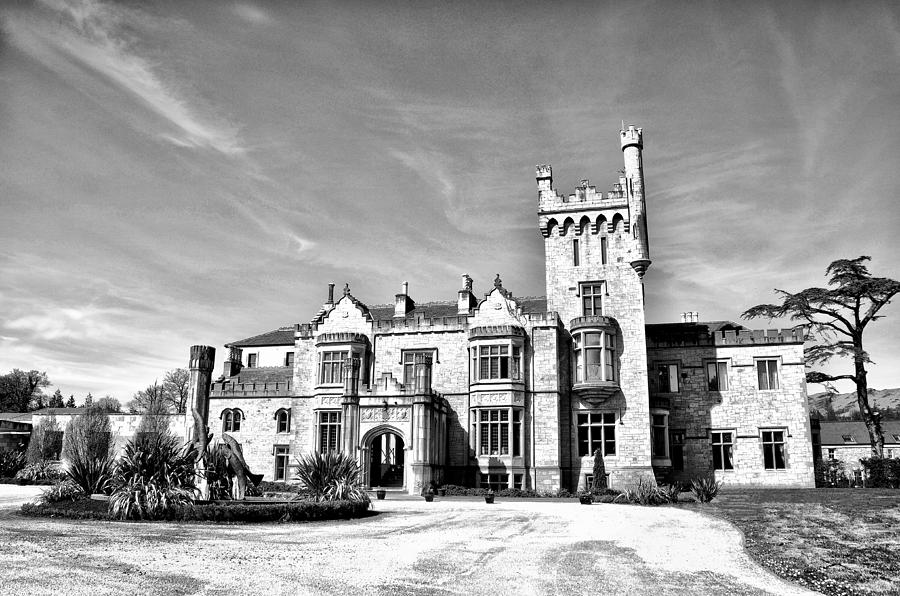 Lough Eske Castle in Black and White - Donegal Ireland Photograph by Bill Cannon