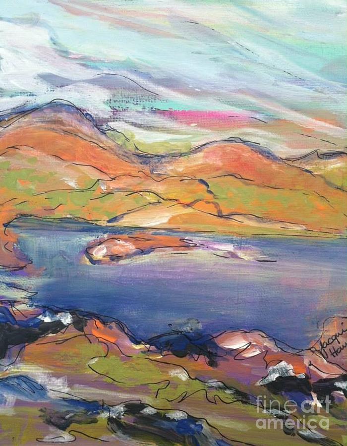 Loughrigg Fell Lake District Painting by Jacqui Hawk