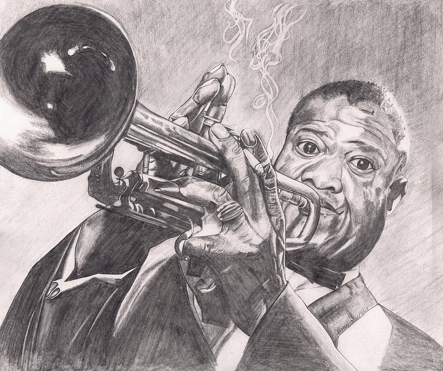 Louie Armstrong Drawing by Beverly Marshall