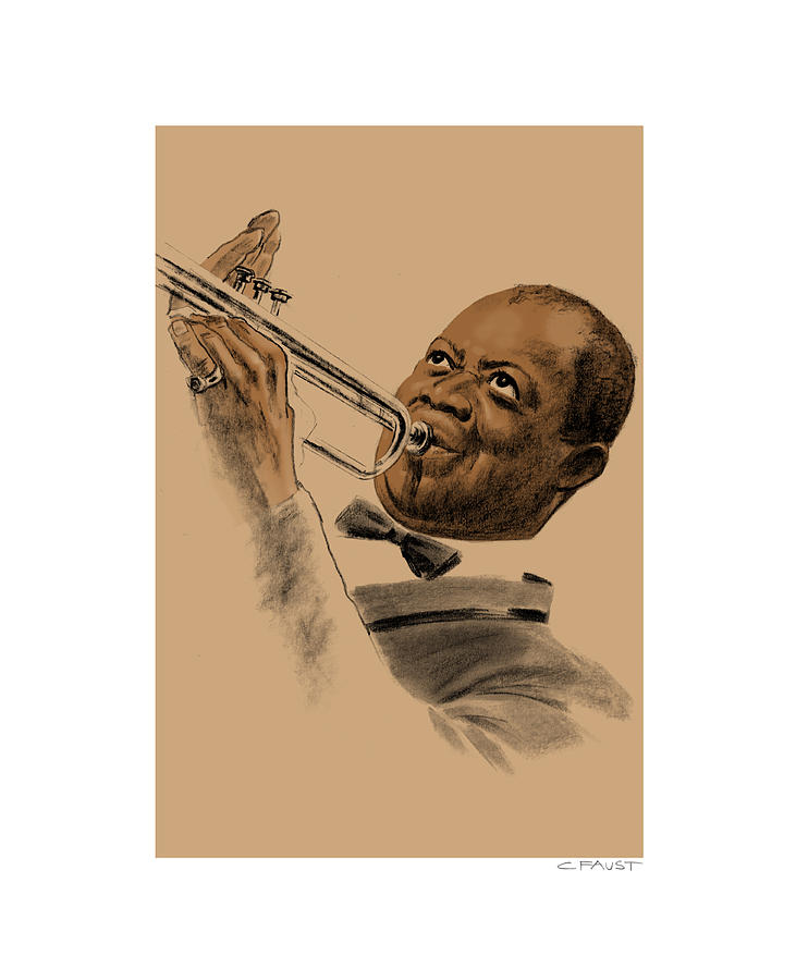 Louis Armstrong Drawing by Clifford Faust