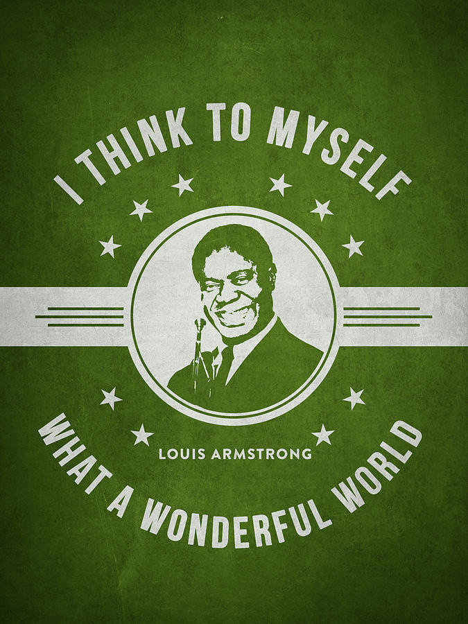 Louis Armstrong - Green Digital Art